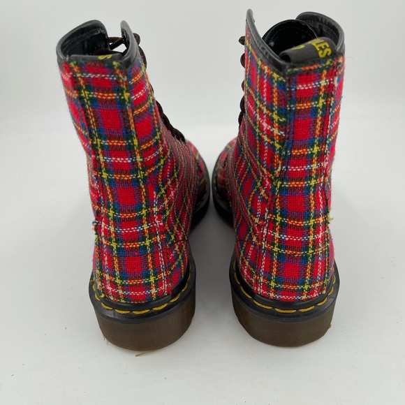 Vintage 80’s Dr Martens Tartan Textile Double Stitched Boots Made England Size 7 - Picture 4 of 16